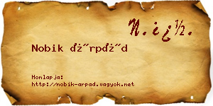 Nobik Árpád névjegykártya