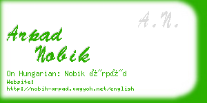 arpad nobik business card